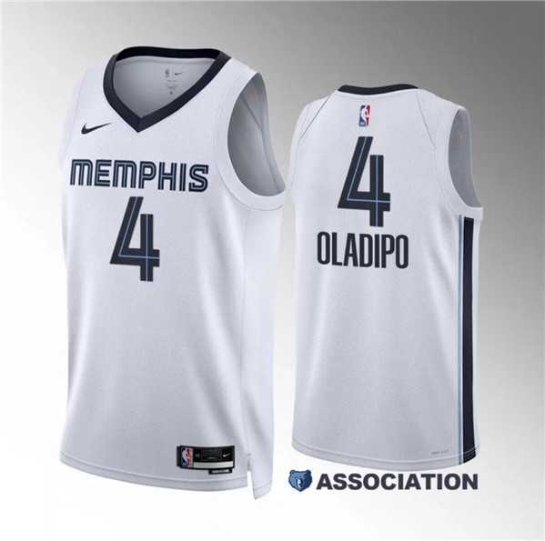 Mens Memphis Grizzlies #4 Victor Oladipo White Association Edition Stitched Jersey Dzhi->->NBA Jersey